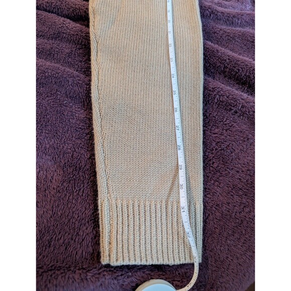 Men's Abstract Sweater Modern Split Two Tone Beige Black Size L Punk Hipster Alt - Picture 3 of 5